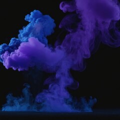 Fototapeta na wymiar a black background with blue smoke and purple color