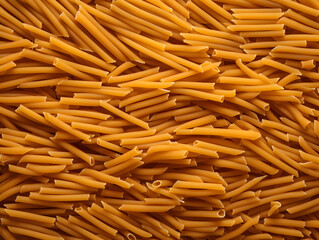 Illustration top view background with raw spaghetti  pasta