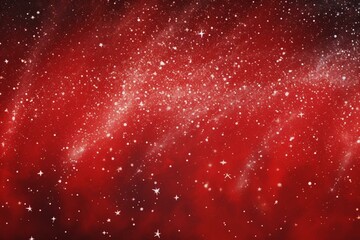 A lively red backdrop adorned with snowflakes and glittering stars. Generative AI