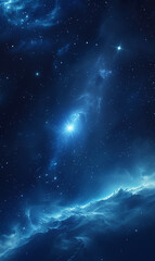Obraz premium Starry deep space scene with a vivid galaxy, evoking the grandeur of the cosmos.