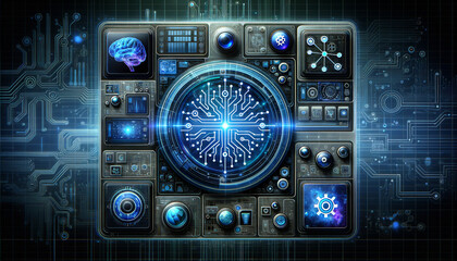 Futuristic Neural Network Interface: Cutting-Edge Tech Visualization