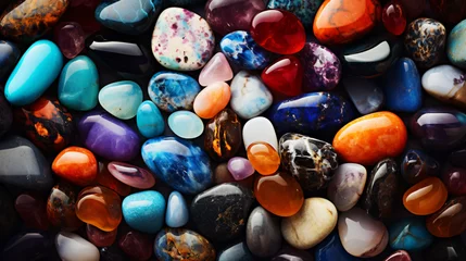 Fototapeten Beautiful colored semi-precious gemstones backgr. © Insight