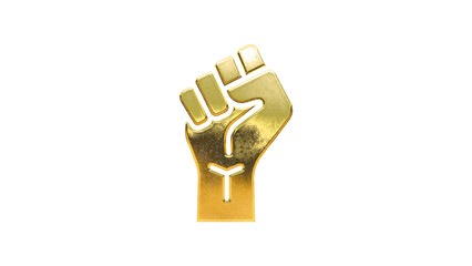 Hand symbol Gold icon cut out isolated on white background