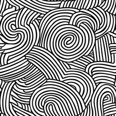 Seamless abstract line pattern with bold doodle lines against a white background.
