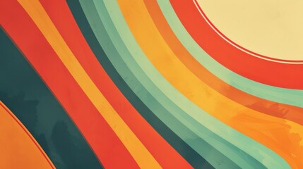 Vintage-colored retro abstract design with a groovy vibe, perfect for a wide website shop banner background.
