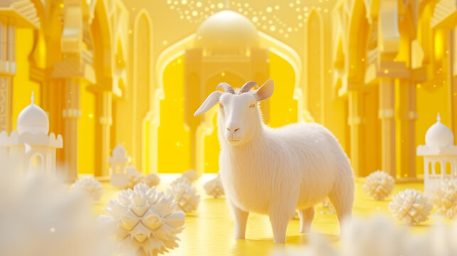 ship goat celebrating muslim eid al adha