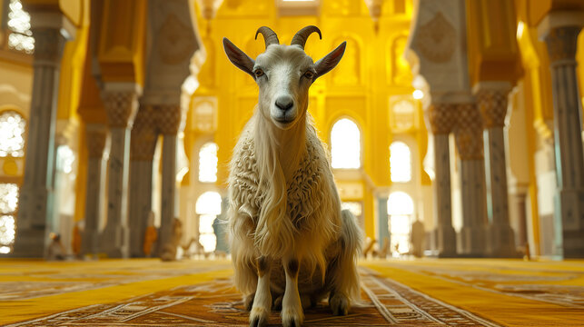ship goat celebrating muslim eid al adha