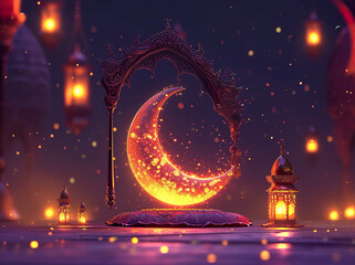 Naklejka premium a ramadhan banner with islamic