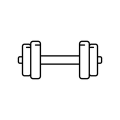 Dumbbell icon. Black contour linear silhouette. Editable strokes. Front side view. Vector simple flat graphic illustration. Isolated object on a white background. Isolate.