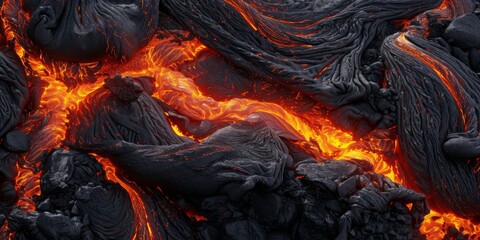 Fototapeta premium Intense Molten Lava Texture with Vibrant Fire and Rock Patterns