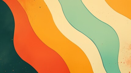 Retro groovy abstract design in vintage colors, perfect for a wide website shop banner background.