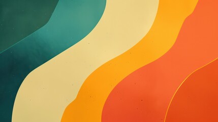 Retro groovy abstract design in vintage colors, perfect for a wide website shop banner background.