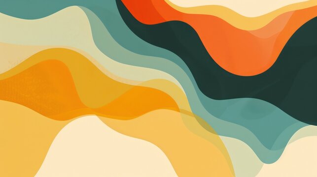 Retro groovy abstract design in vintage colors, perfect for a wide website shop banner background.