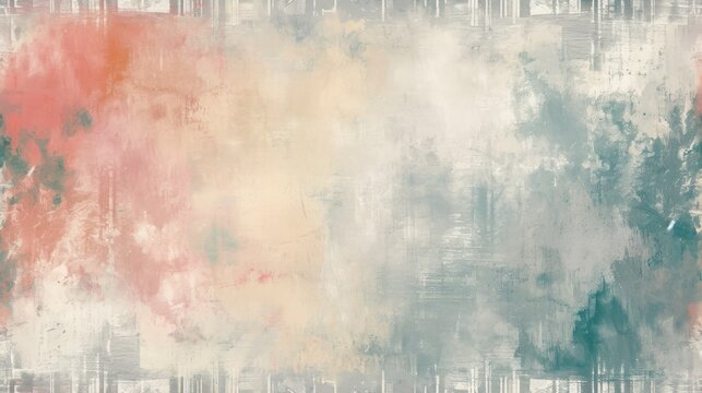  an abstract painting with red, white, and blue colors on a gray background with a white rectangle in the middle of the image and a light blue rectangle in the middle of the middle of the painting.
