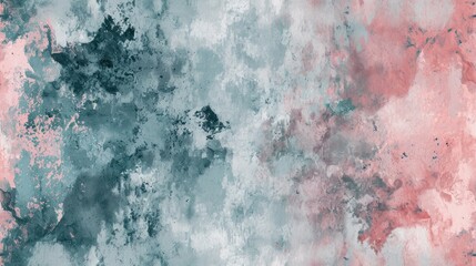 Obraz premium a painting of pink and blue colors on a gray and pink background with a black and white design on the left side of the image and a black and white design on the right side of the right side of the.