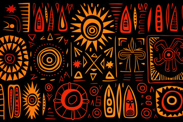 Abstract pattern from folk art african background