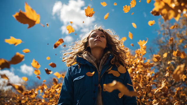 Jesienna radość wśród tańczących liści © MS