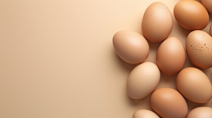  a pile of brown eggs sitting next to each other on a light brown background with a brown spot in the middle of the egg, and a brown spot in the middle of the.