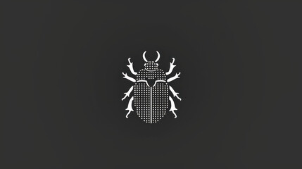  a black and white image of a beetle on a black background with the word beetle written in white on the front of the beetle's back of the image.