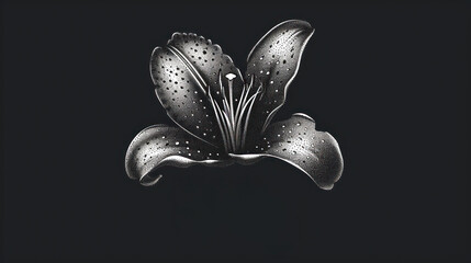  a black and white photo of a flower with the word lilly in the middle of the image and the word lily in the middle of the photo, on a black background. - obrazy, fototapety, plakaty