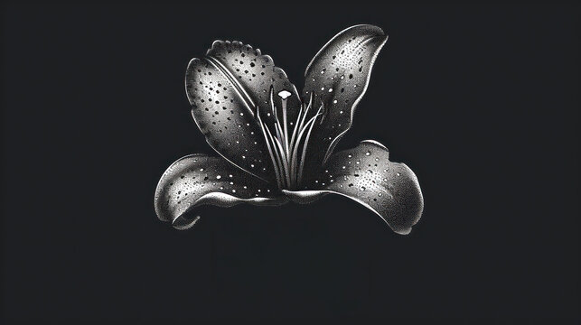 a black and white photo of a flower with the word lilly in the middle of the image and the word lily in the middle of the photo, on a black background.