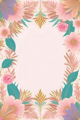 A floral with pink and blue leaves, card template, Social media Luxury covers, Card template, card template, minimalistic , illustration, card, Instgram, Tiktok, Facebook, Twitter, X, Pinterest