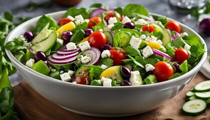 Fresh Garden Salad: Crisp Greens and Colorful Vegetables in a Bowl