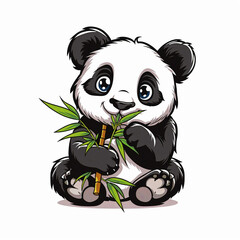 Obraz premium cute panda vivid illustration on white background