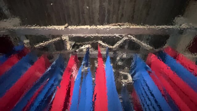 A driver's POV personal perspective going through an automatic car wash tunnel. Part 3 of 3.  