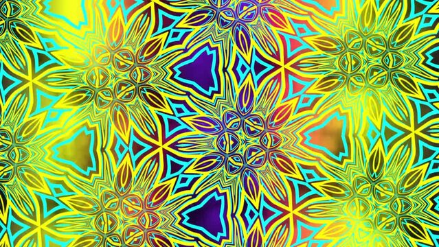 Abstract psychedelic background in yellow-blue color