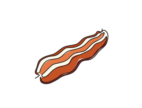Continuous one line drawing Strip Of Bacon