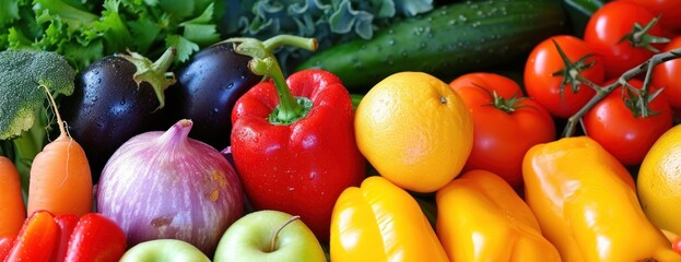 Close Up of Various Fresh Vegetables