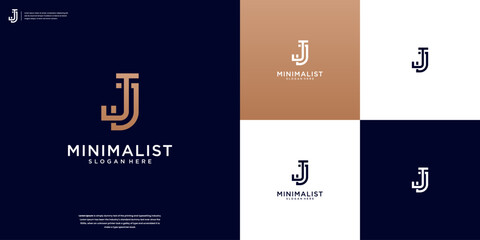 J letter initial logo template vector, modern app, elegant branding design