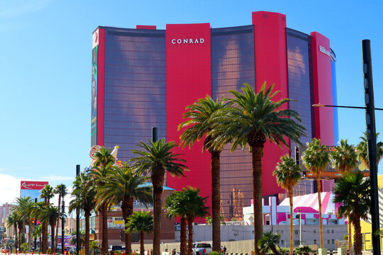 Las Vegas, Nevada – December 7, 2023: Conrad Las Vegas At Resorts World located at 111 Resorts World Ave, Las Vegas, NV