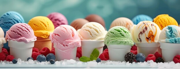 Assorted Flavors of Ice Cream Cones