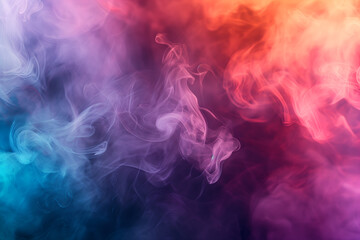 Abstract colorful rainbow smoke cloud on white background