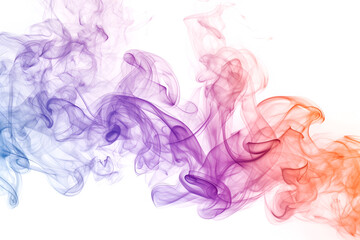 Abstract colorful rainbow smoke cloud on white background