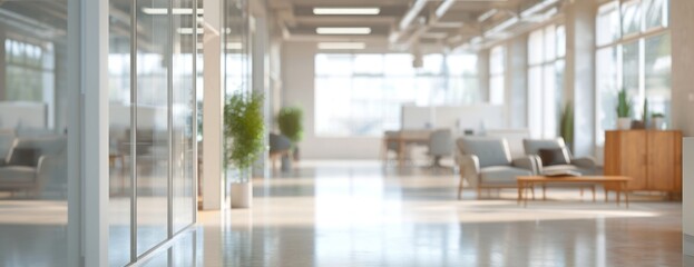 Long Hallway With Chairs and Tables