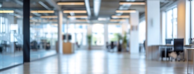 Fototapeta premium Blurry Hallway in Office Building