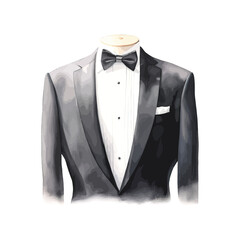 Wedding tuxedo against watercolor. Vector illustration design.