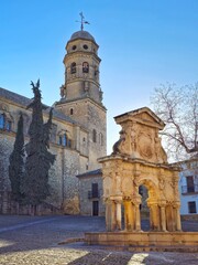 Fototapeta na wymiar Baeza Cathedral Square, Jaén Province