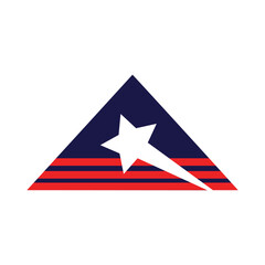 Pyramid Star Logo Triangle Stripes