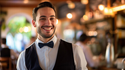 Fototapeta premium Professional waiter in a restaurant