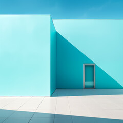 image of minimalist modern architecture in pastel colors - 728855689