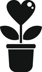 Grow plant pot affection icon simple vector. Care service. Solidarity friend