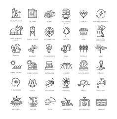 Set of natural resources icons