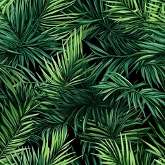 PALMS vector seamless pattern with exotic jungle leaves © isabellecor