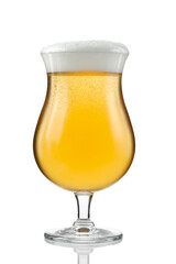 glass of cold beer on cutout background