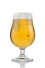 glass of cold beer on cutout background