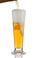 glass of cold beer on cutout background